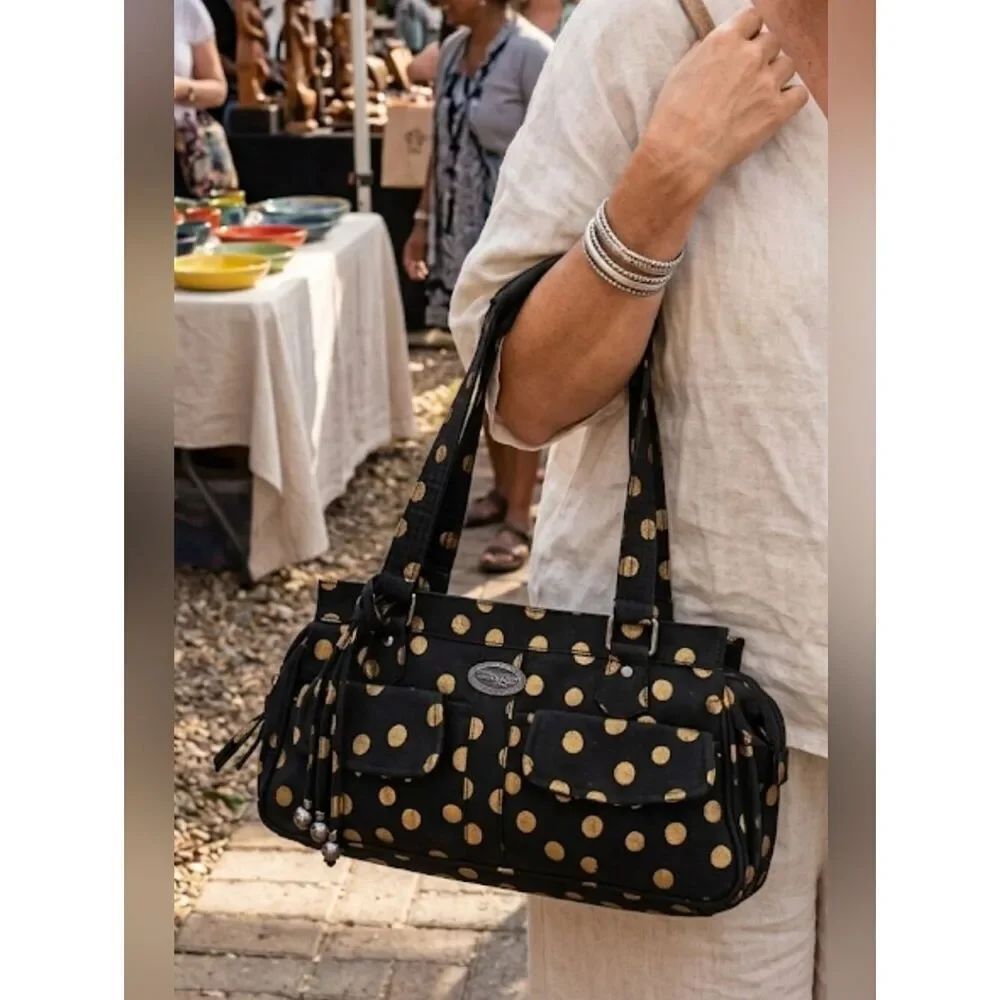 Donna Sharp Handbag Black/Gold Dot